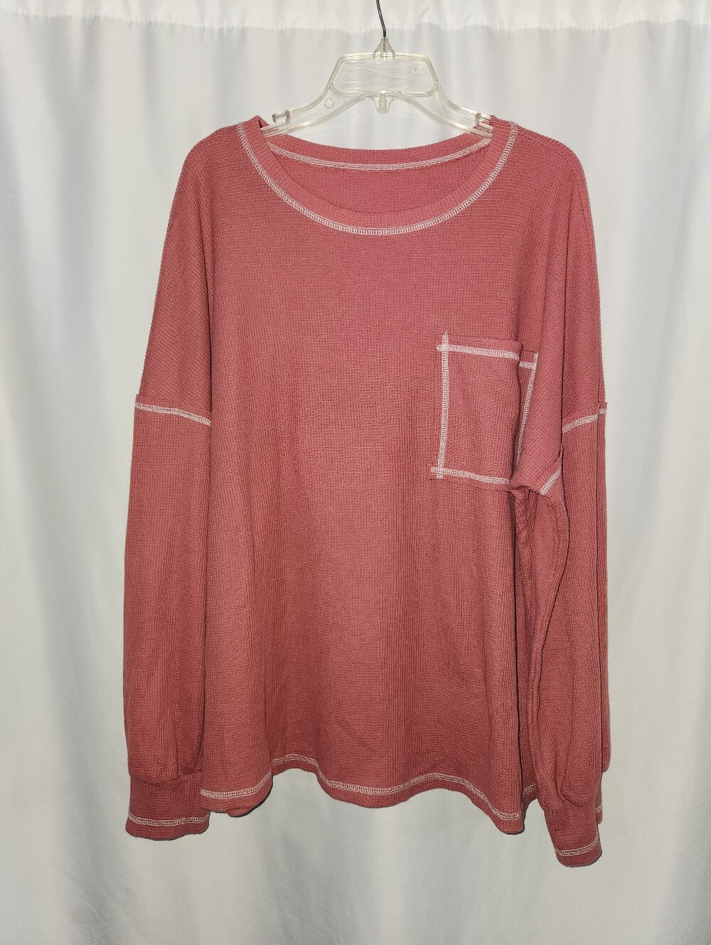 Women's Long Sleeve Thermal Pocket Sweater #outdoor walks #active wear #oversize